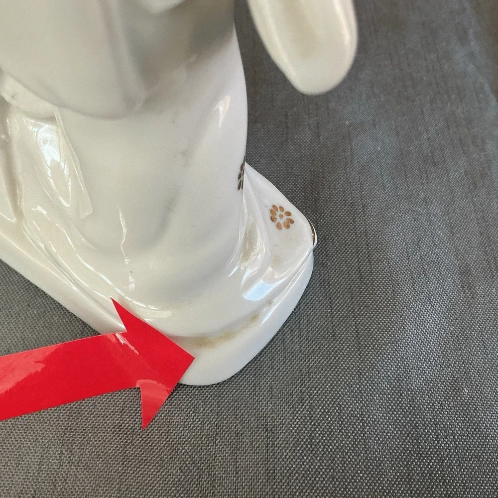 Porcelain Desk Clock Imbedded in Fan with Japanese Geisha Girl Figurine